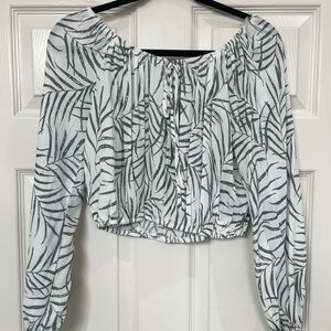 Leaf Print Crop Top